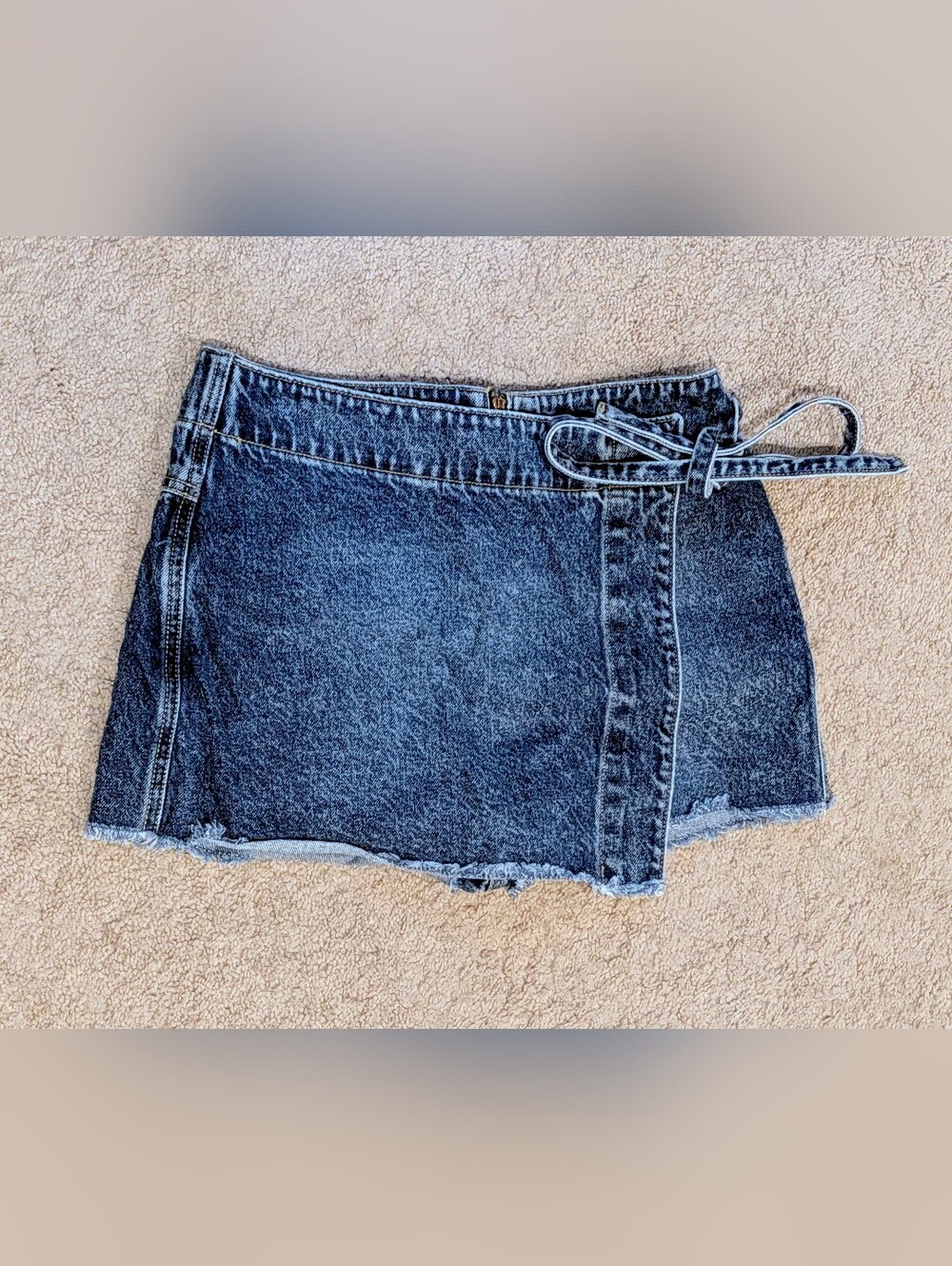 Altar'd State Light Blue Denim Skirt with Zip Front